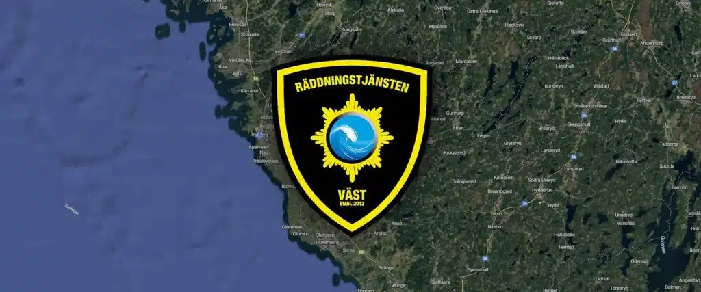 Illustration karta Räddningstjänst Väst